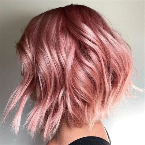 rose gold short hair|rose gold hair for brunettes.